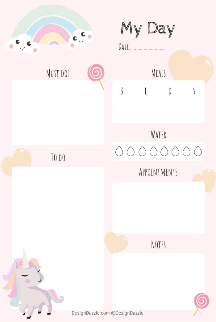 Unicorn Planner Free Printable